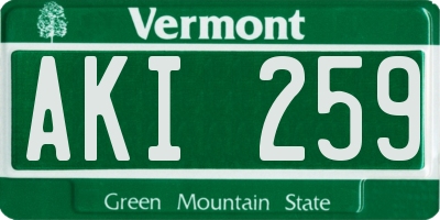 VT license plate AKI259