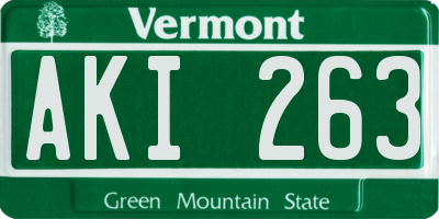 VT license plate AKI263