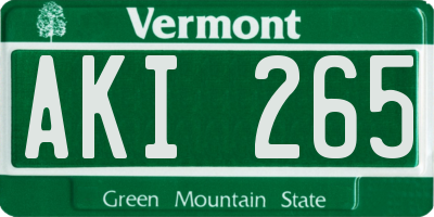 VT license plate AKI265