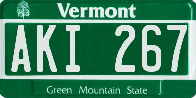 VT license plate AKI267