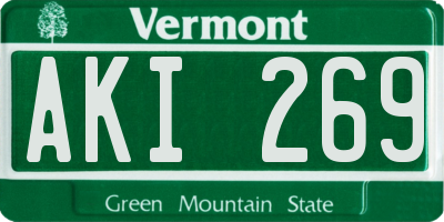 VT license plate AKI269