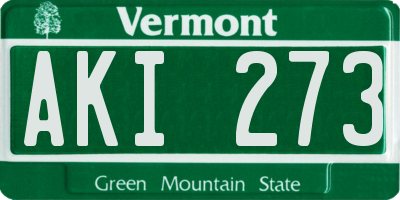 VT license plate AKI273