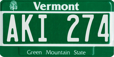 VT license plate AKI274