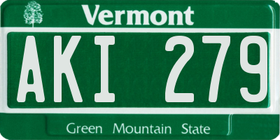 VT license plate AKI279