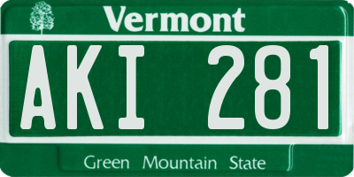 VT license plate AKI281
