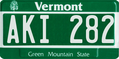 VT license plate AKI282