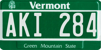 VT license plate AKI284