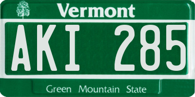 VT license plate AKI285