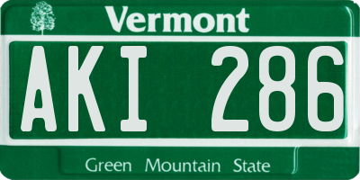 VT license plate AKI286