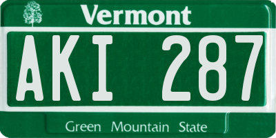 VT license plate AKI287