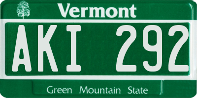 VT license plate AKI292