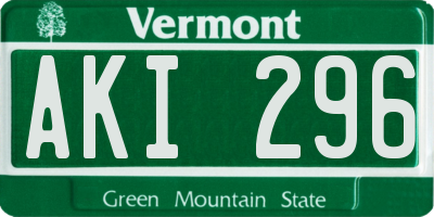 VT license plate AKI296