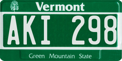 VT license plate AKI298