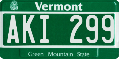 VT license plate AKI299