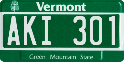 VT license plate AKI301