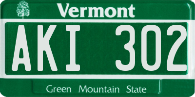 VT license plate AKI302