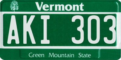 VT license plate AKI303