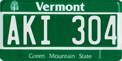 VT license plate AKI304
