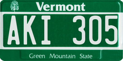 VT license plate AKI305