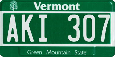 VT license plate AKI307