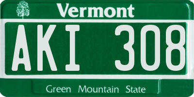 VT license plate AKI308
