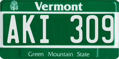 VT license plate AKI309