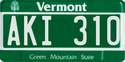 VT license plate AKI310