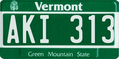 VT license plate AKI313