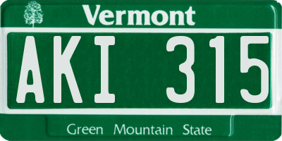 VT license plate AKI315