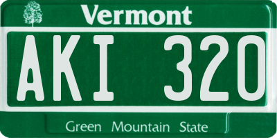 VT license plate AKI320