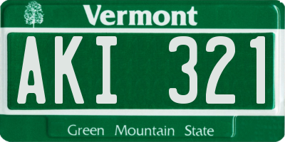 VT license plate AKI321