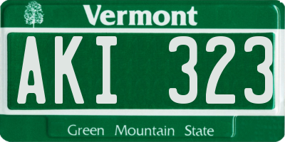 VT license plate AKI323