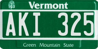 VT license plate AKI325