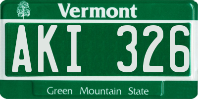 VT license plate AKI326
