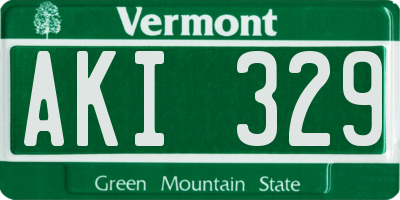 VT license plate AKI329