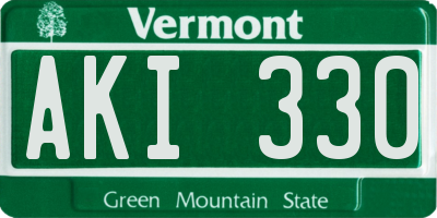 VT license plate AKI330