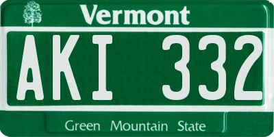 VT license plate AKI332