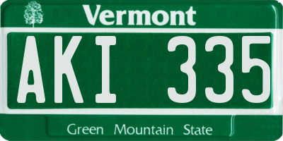 VT license plate AKI335
