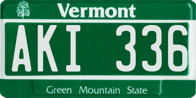 VT license plate AKI336
