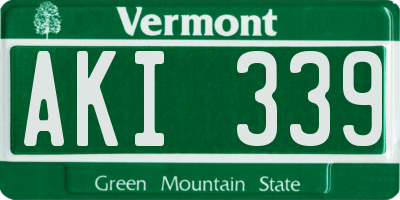 VT license plate AKI339