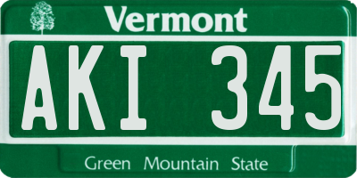VT license plate AKI345