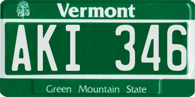 VT license plate AKI346
