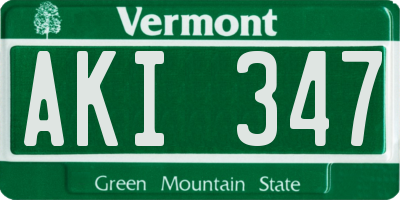 VT license plate AKI347