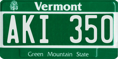 VT license plate AKI350