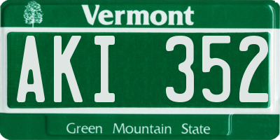 VT license plate AKI352