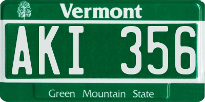 VT license plate AKI356