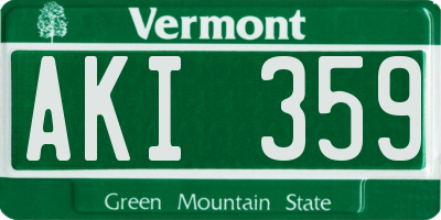 VT license plate AKI359