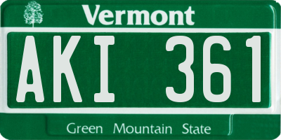 VT license plate AKI361