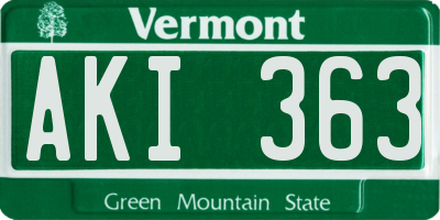 VT license plate AKI363