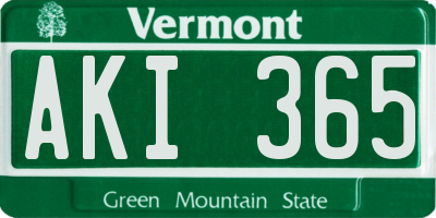 VT license plate AKI365